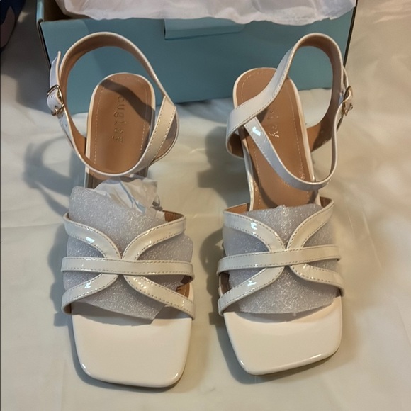 ASOS White Strappy Heels with Bow Detail - Picture 1 of 6